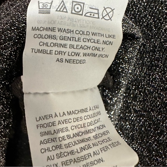 J. Crew Sparkle bell sleeve black and silver metallic top New with Tags Medium - Picture 14 of 14